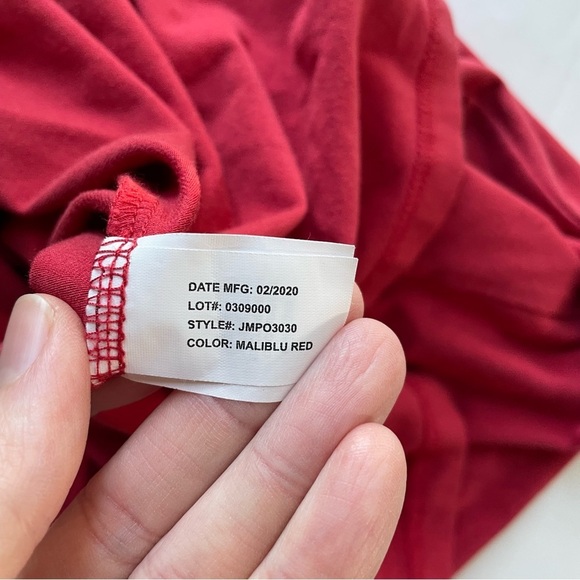 Johnnie-O Malibu Red Short Sleeve Shirt with Striped Collar Size M - Picture 6 of 7